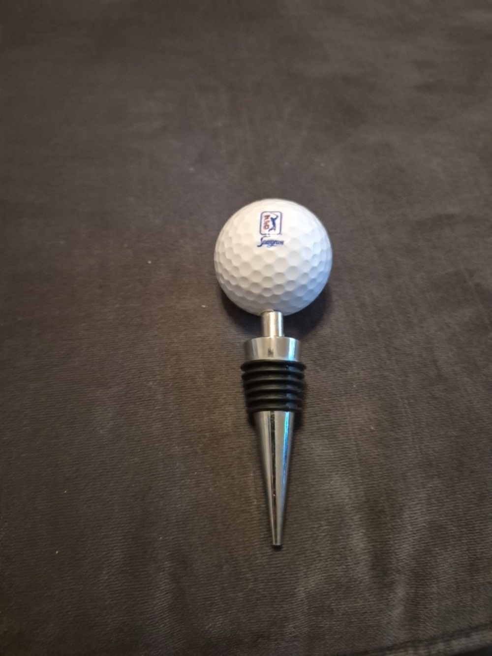 PGA Tour White & Silver Golf Ball Bottle/Wine  Stopper